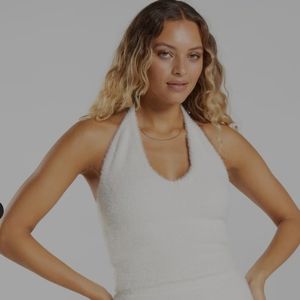 GYMSHARK whitney simmons eyelash Knit halter top